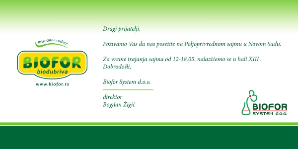 Poziv na sajam poljoprivrede 2012.