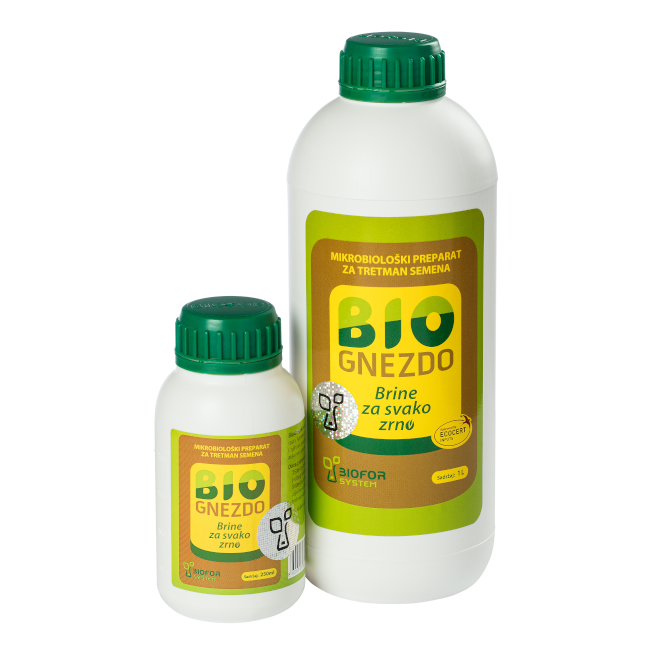 Mikrobilosko djubrivo za tretiranje semena BioGnezdo, dva pakovanja različite zapremine