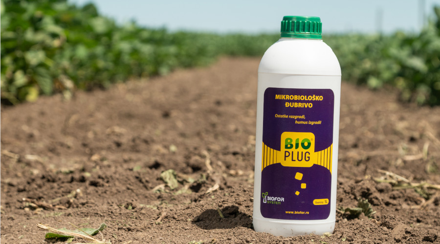 Pakovanje BioPluga na zemljištu između sadnica