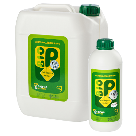 Mikrobiloško djubrivo Biofor BioP u dva različita pakovanja