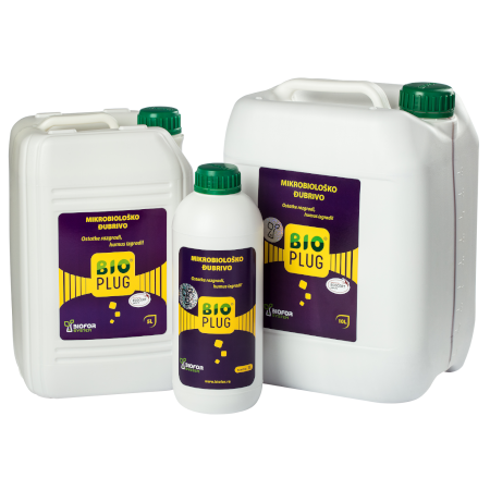 Mikrobiloško djubrivo u tri pakovanja različite zapremine BioPlug Biofor